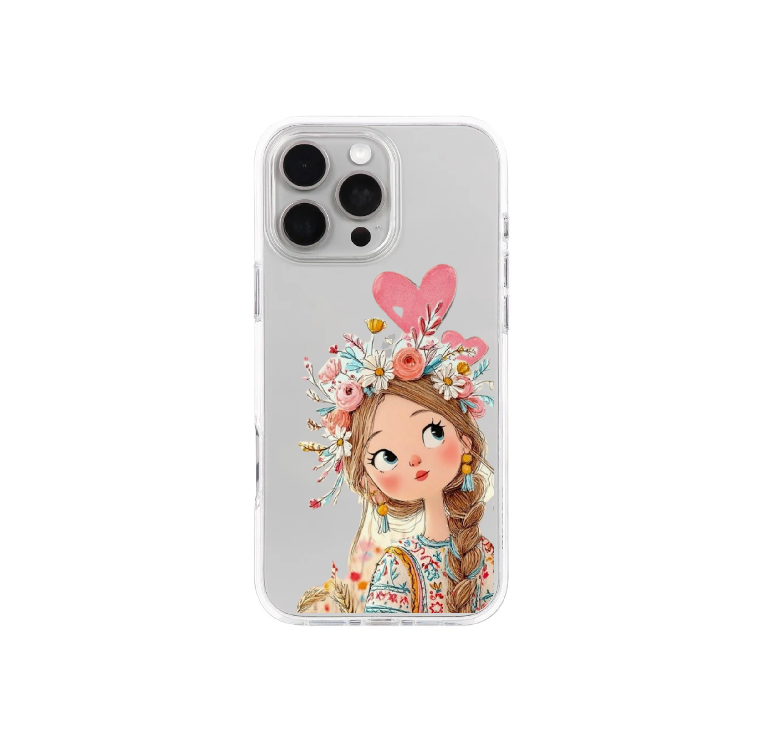 Cute Flower Crown Girl Hearts